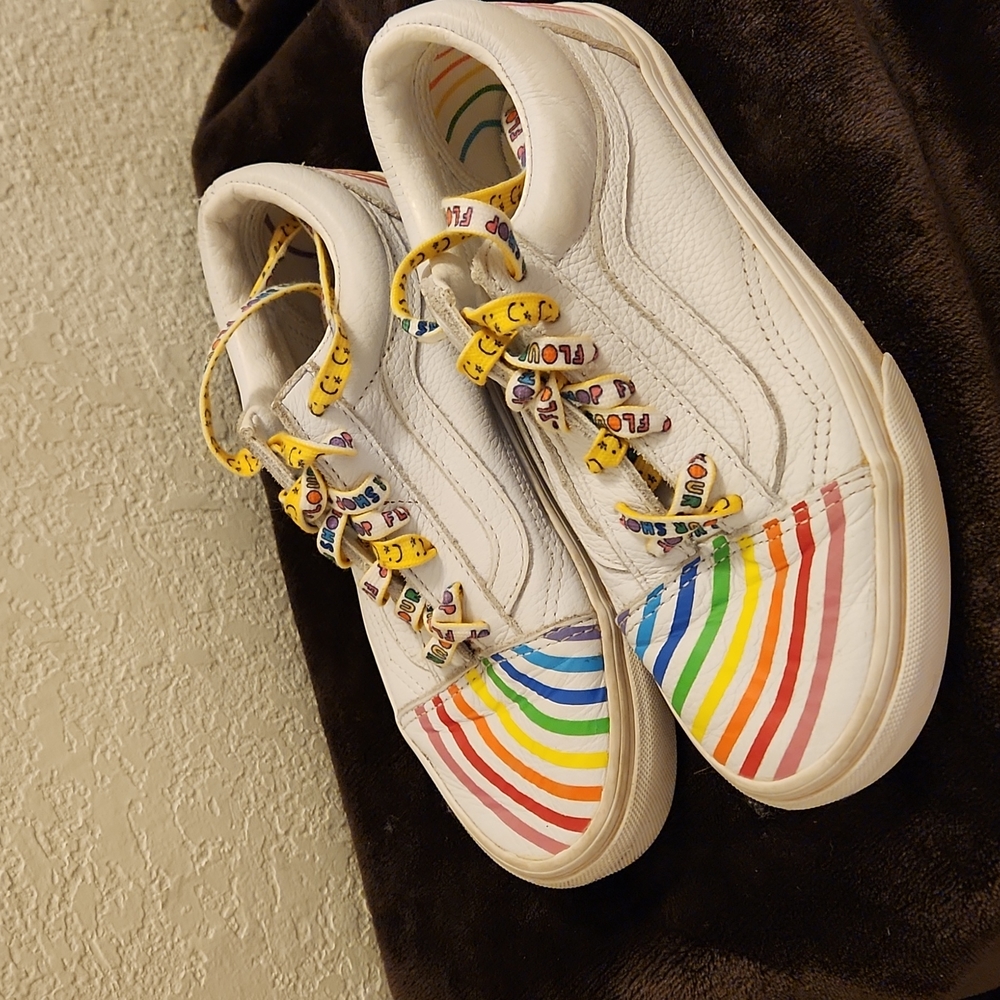 Van's X Flour Shop Old Skool Leather Rainbow Sneakers